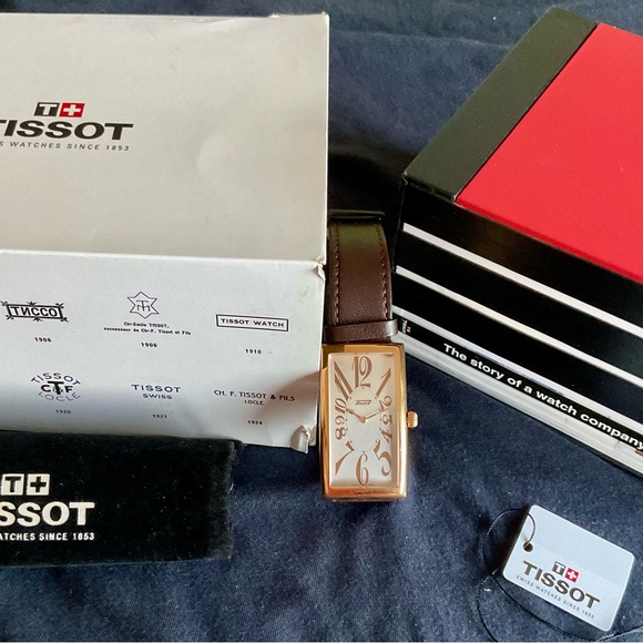 Rare Deco Tissot Heritage Banana Watch w Original Box Booklets EUC - Picture 15 of 16